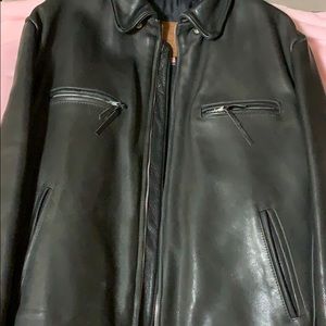 Walter Dyer black leather motorcycle Jacket